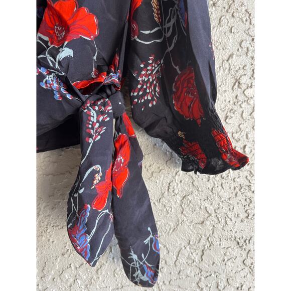 Madewell size XS floral silk wrap blouse top - Picture 2 of 4